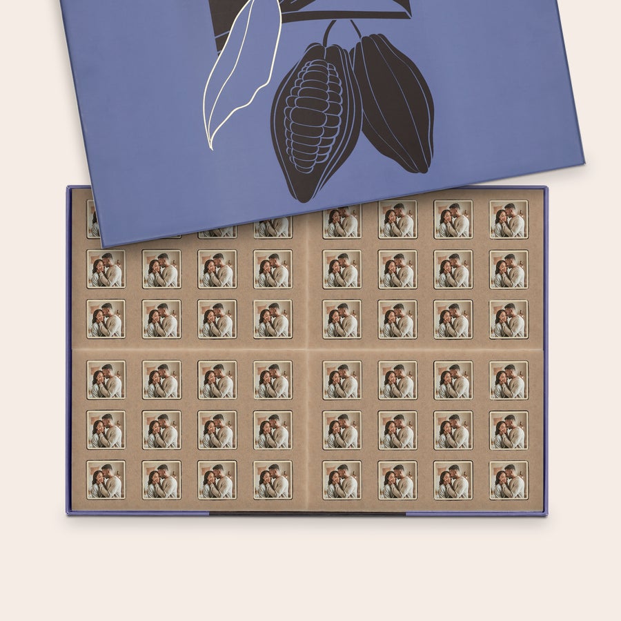 Chocolade pralines met foto Chocolade pralines met foto