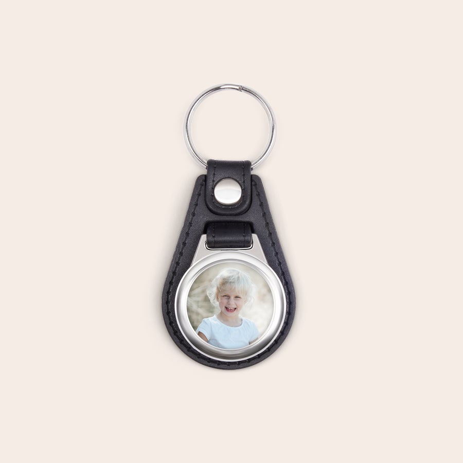 Porte-clés en cuir avec photo Porte-clés en cuir avec photo