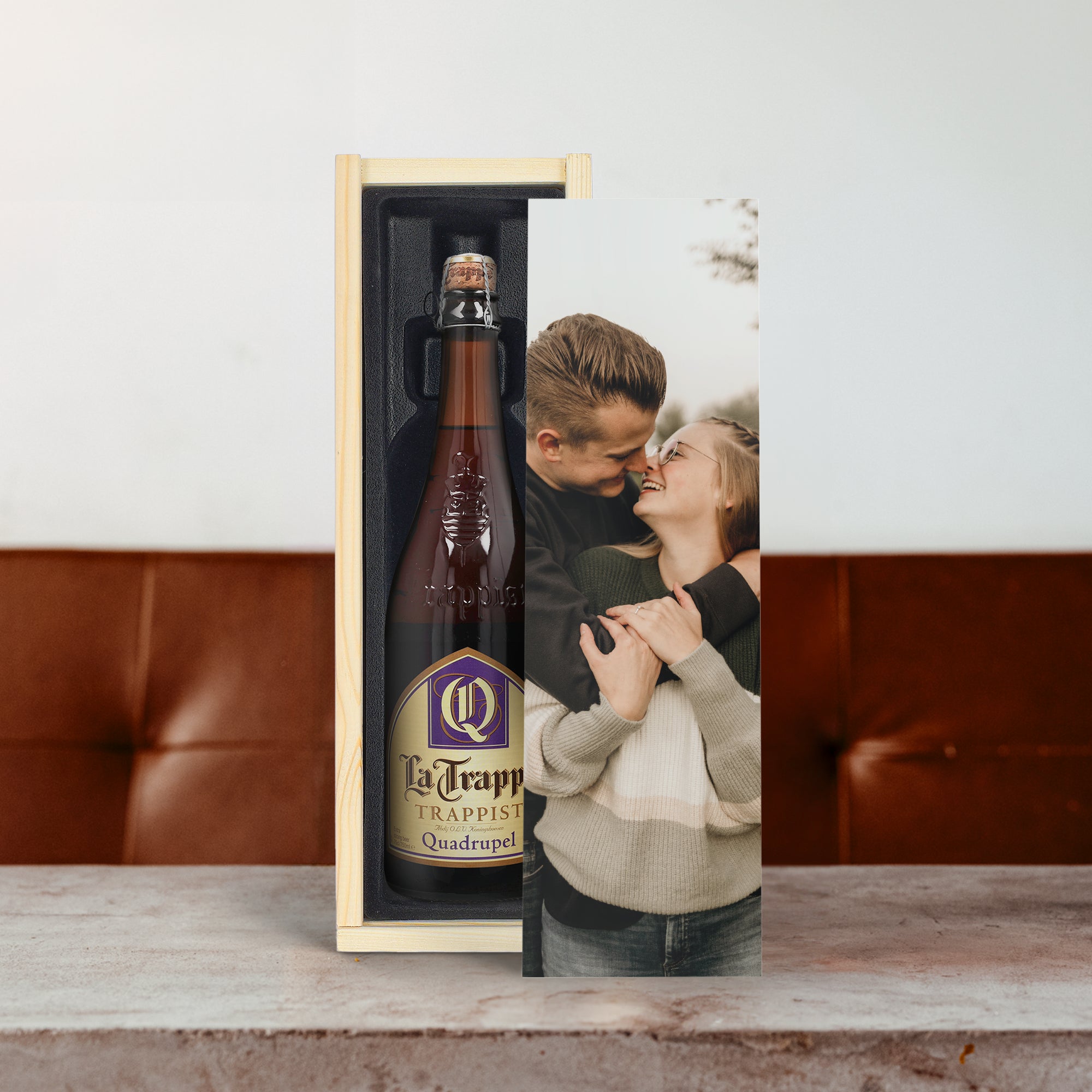 Bier in bedrukte kist - La Trappe Quadrupel