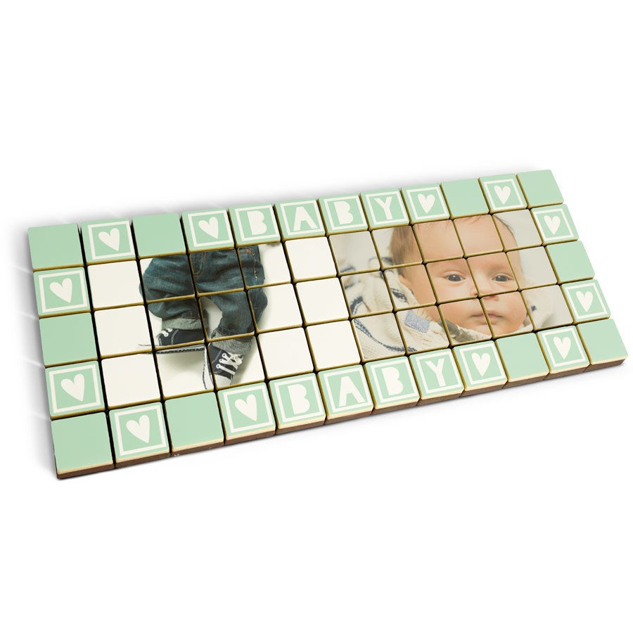 Foto op chocolade blokjes Foto op chocolade blokjes