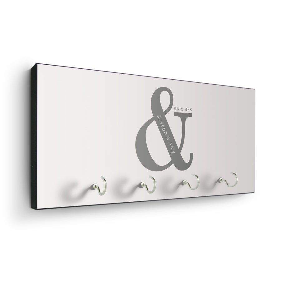 Personalised key rack - Hardboard - 4 key hooks