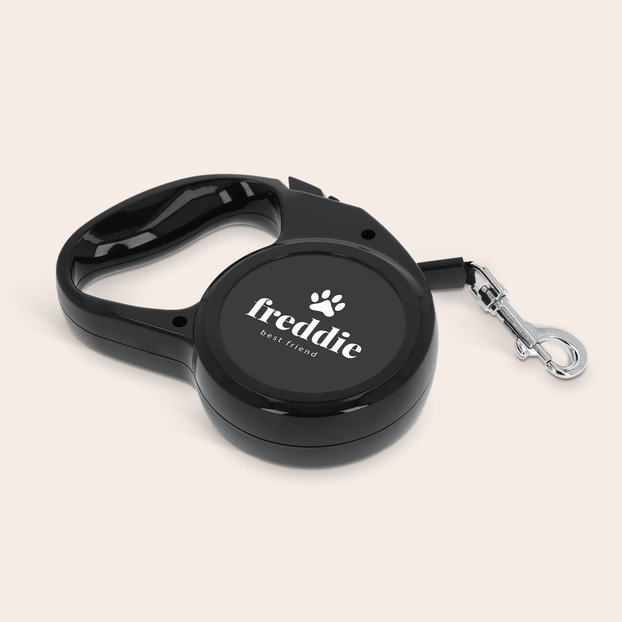 Guinzaglio personalizzato per cani - 2m Guinzaglio personalizzato nero con targhetta incisa con nome Freddie e zampa rendi ogni passeggiata speciale con il tuo guinzaglio personalizzato