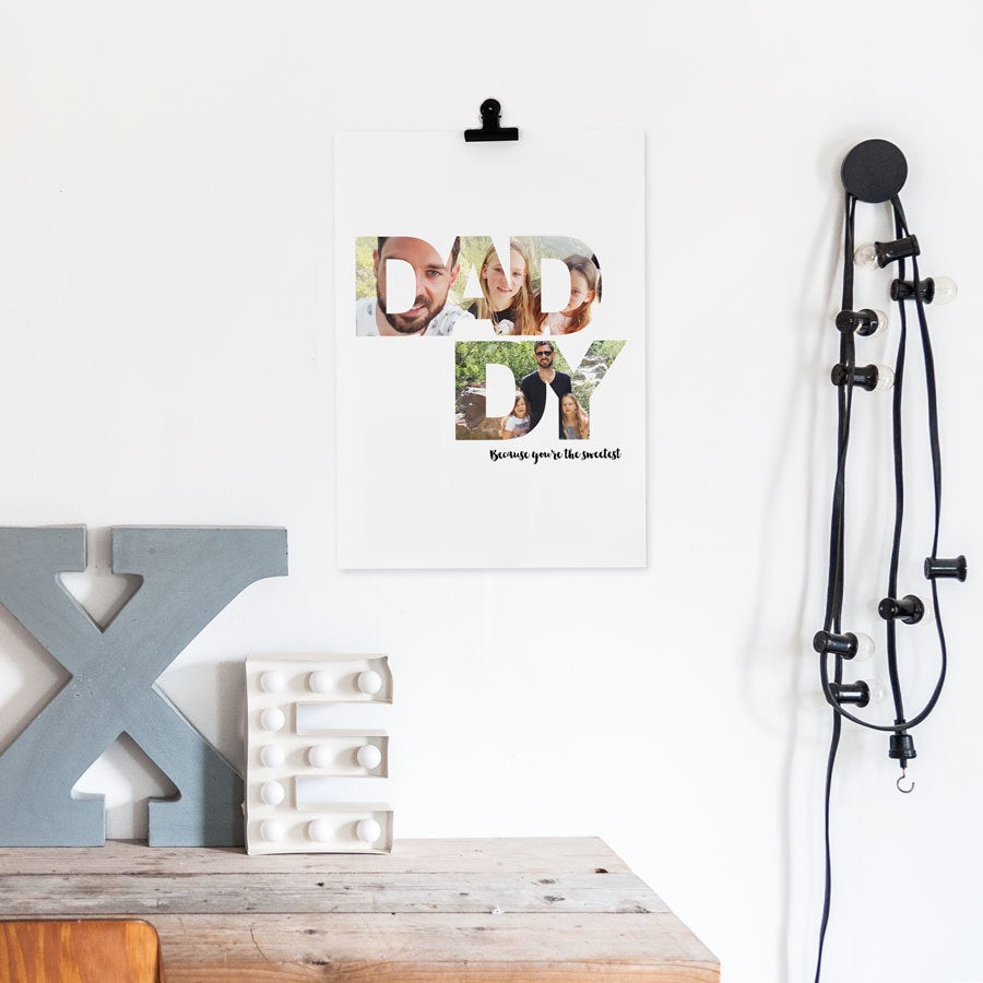 Pappa och jag - fotoposter - 40 x 50 cm