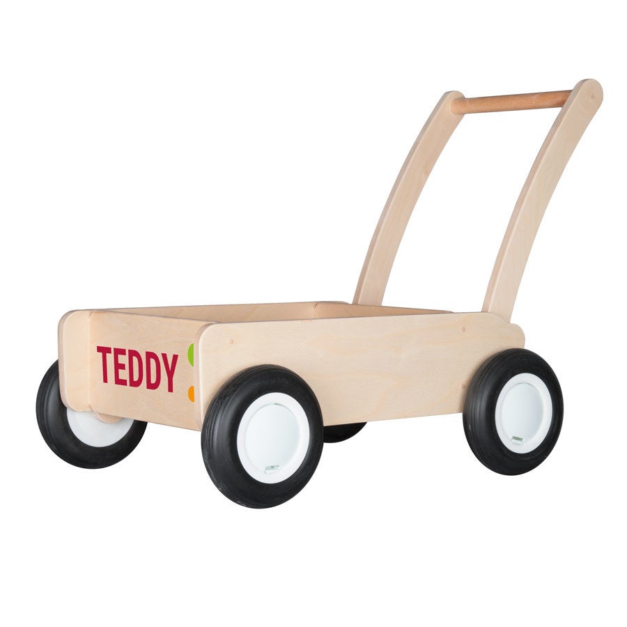 Personalised wooden toys - Push cart - Beech