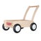 Wooden push cart with name