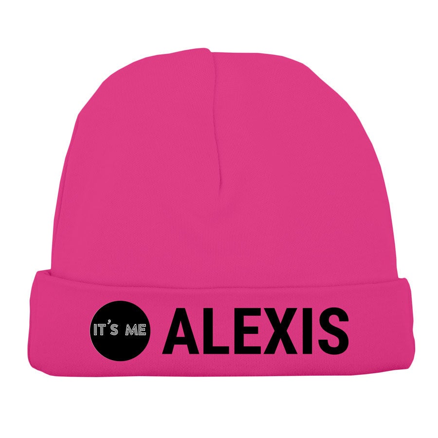 Personalised Baby Beanie - Fuchsia