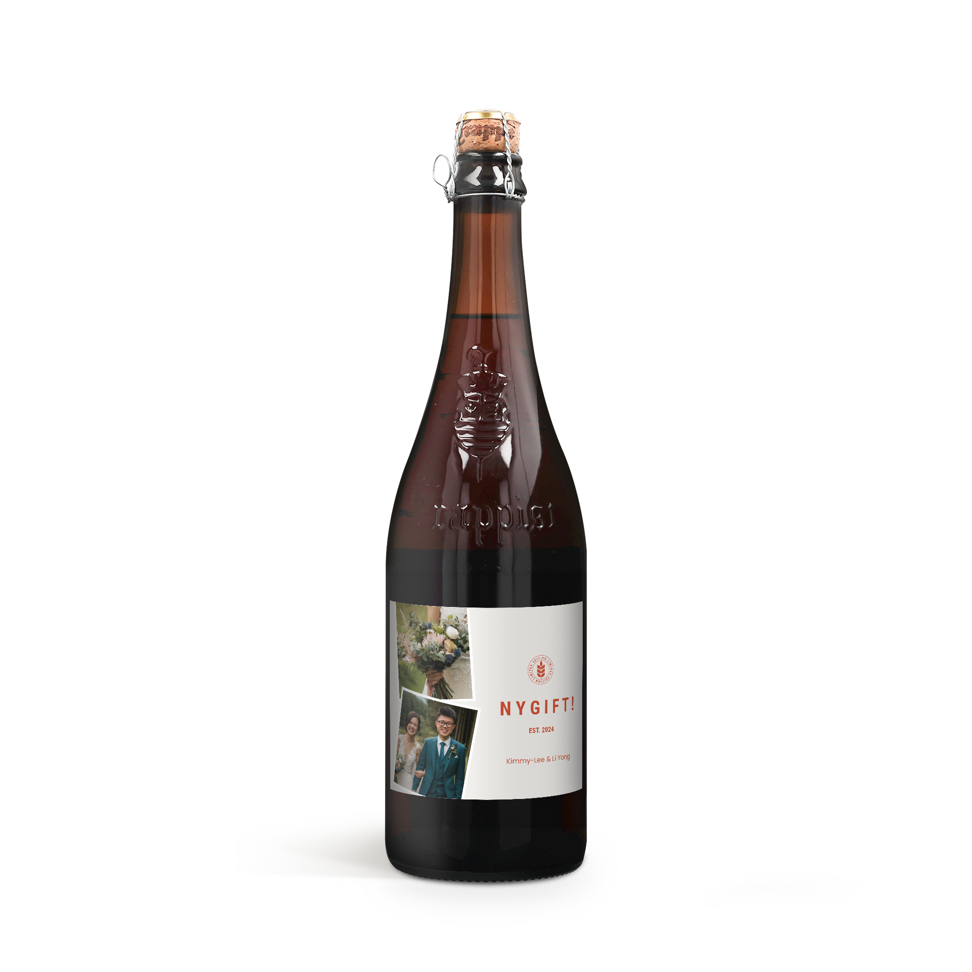 La Trappe Isid'or XL øl med personlig etikette og trækasse