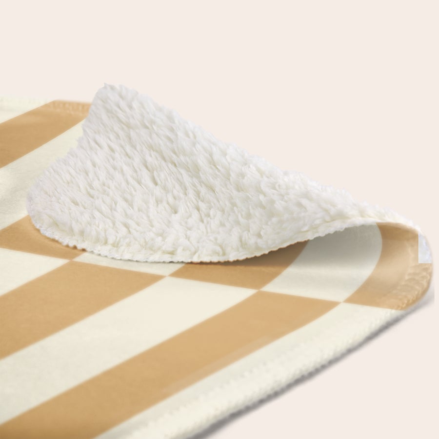 Couverture personnalisée Couverture polaire personnalisée beige à motifs à carreaux, intérieur blanc doux et pelucheux