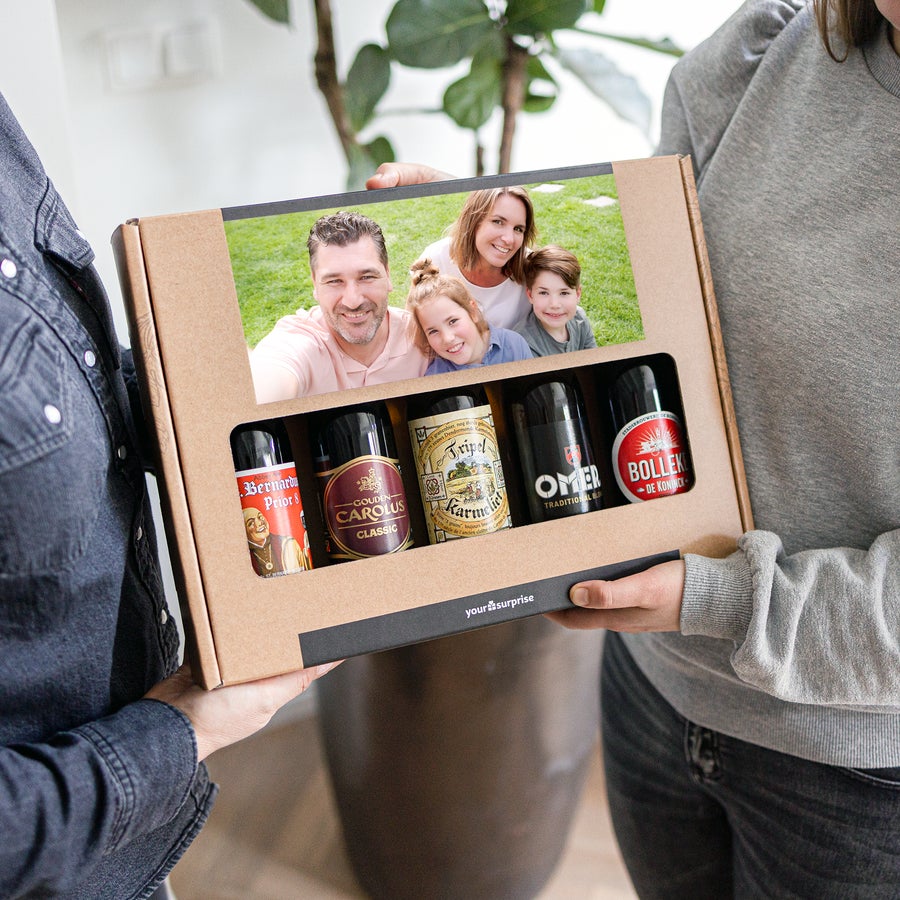 Øl gaveæske med personlig hilsen og billede - Fars Dag