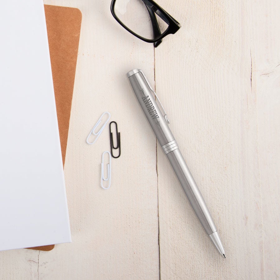 Personalised pen - Parker - Sonnet - Ballpoint - Engraved - Silver - Left-handed