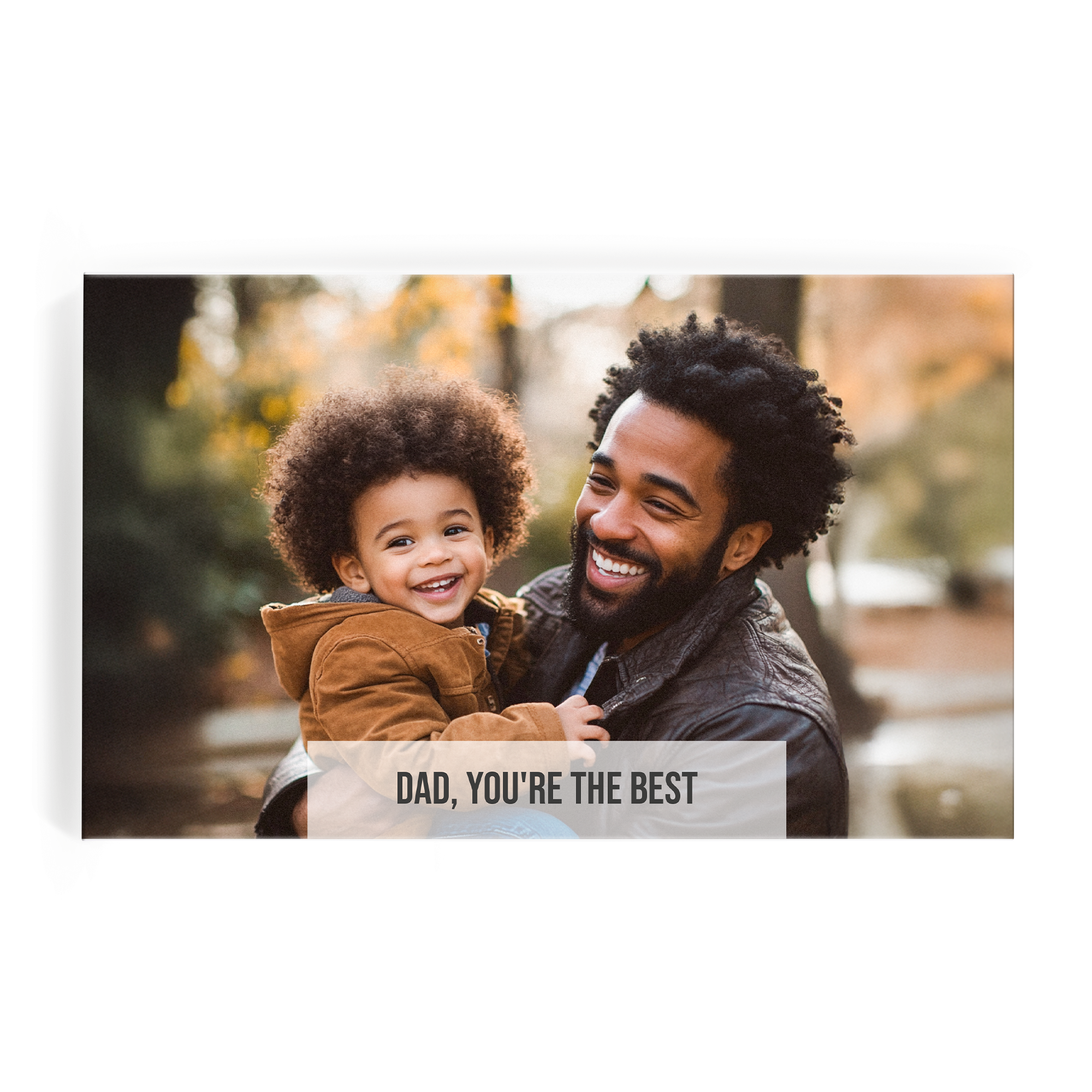 Caixa de presente Twix personalizada com foto de pai e filho e a frase Dad, You're The Best