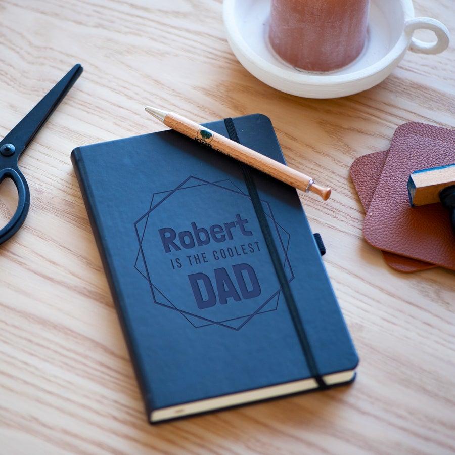 Father's Day notebook - engraved - Blue