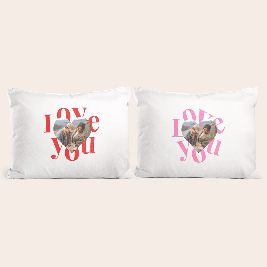 Set de 2 housses de coussin Mr & Mrs personnalisé - 60 x 50 cm Set de 2 housses de coussin Mr & Mrs personnalisé - 60 x 50 cm