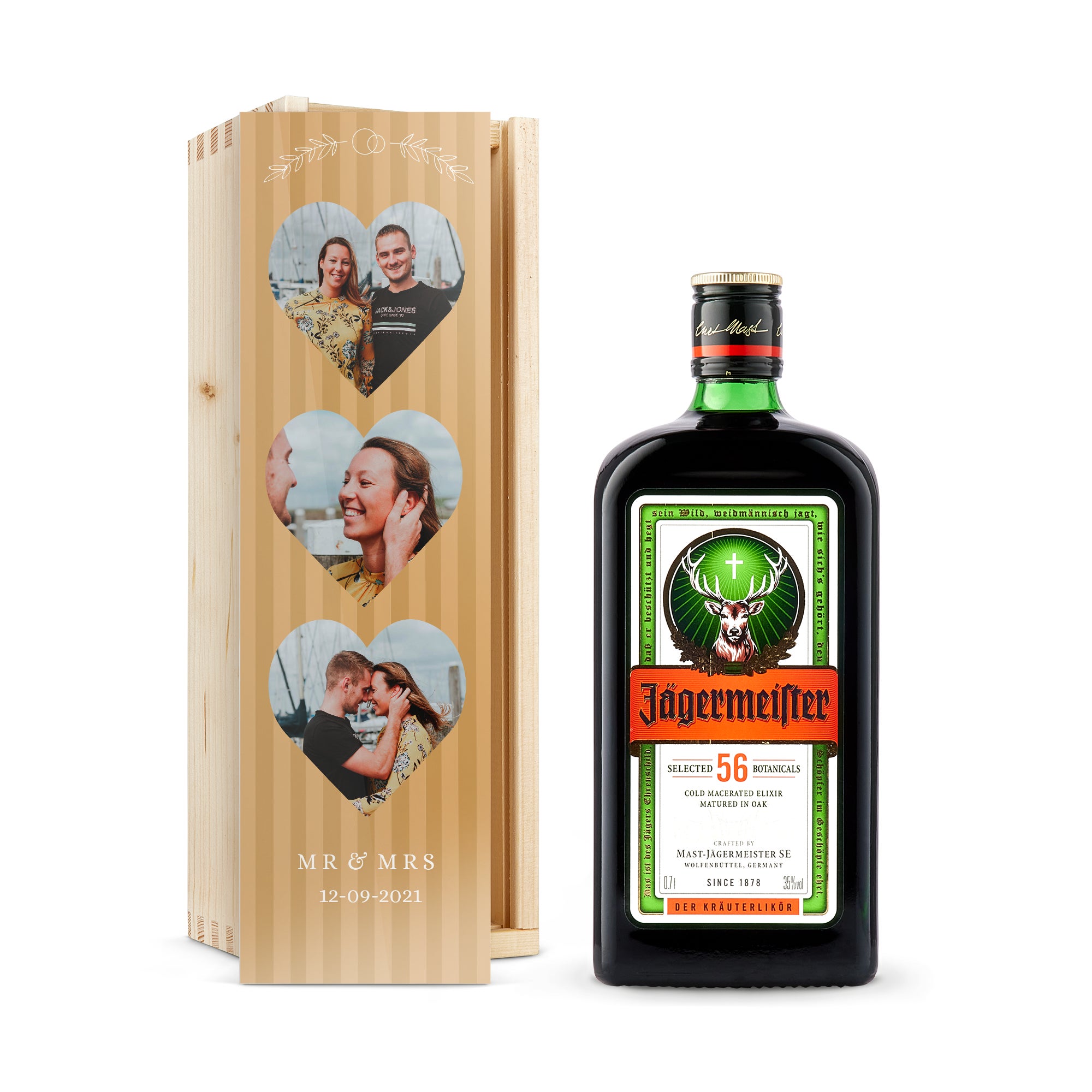 Personalised spirits - Jagermeister - Printed wooden case
