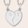 Engraved silver pendant broken heart Engraved silver pendant broken heart