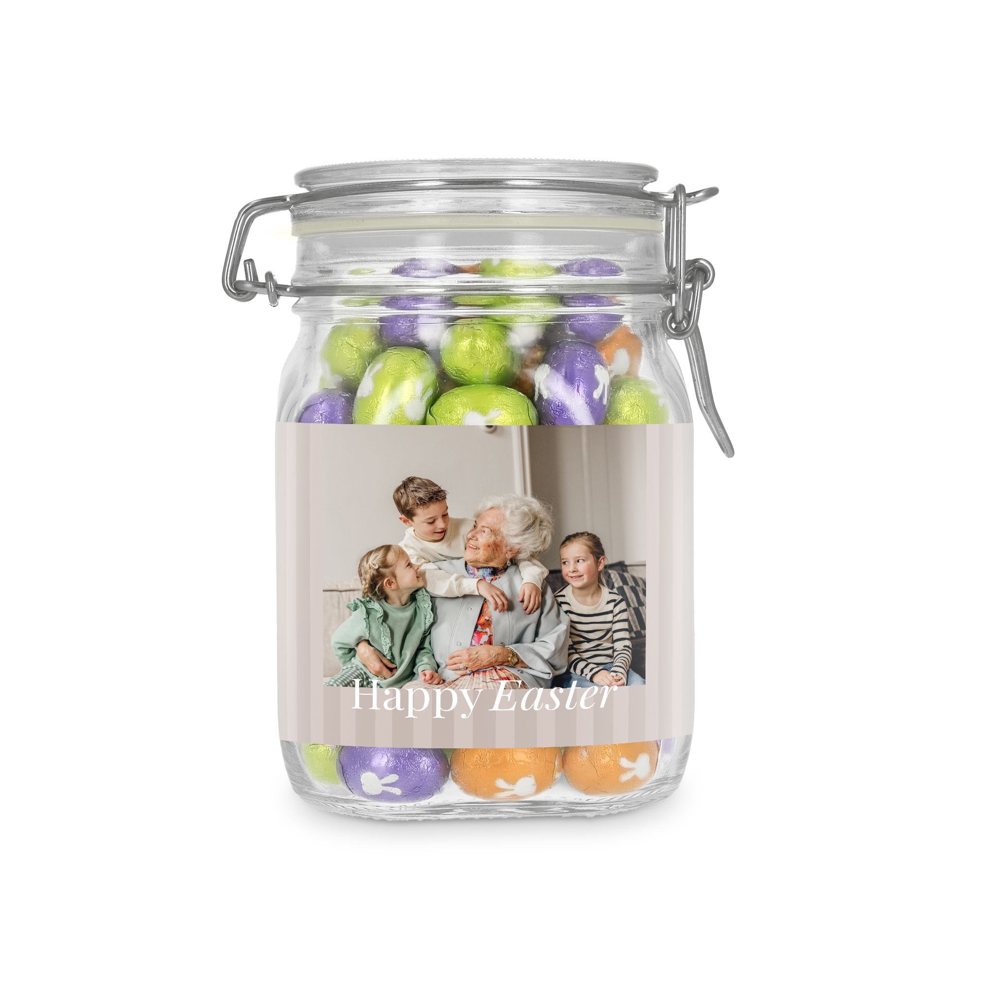 Barattolo di dolci personalizzato - 1L - Uova di cioccolato