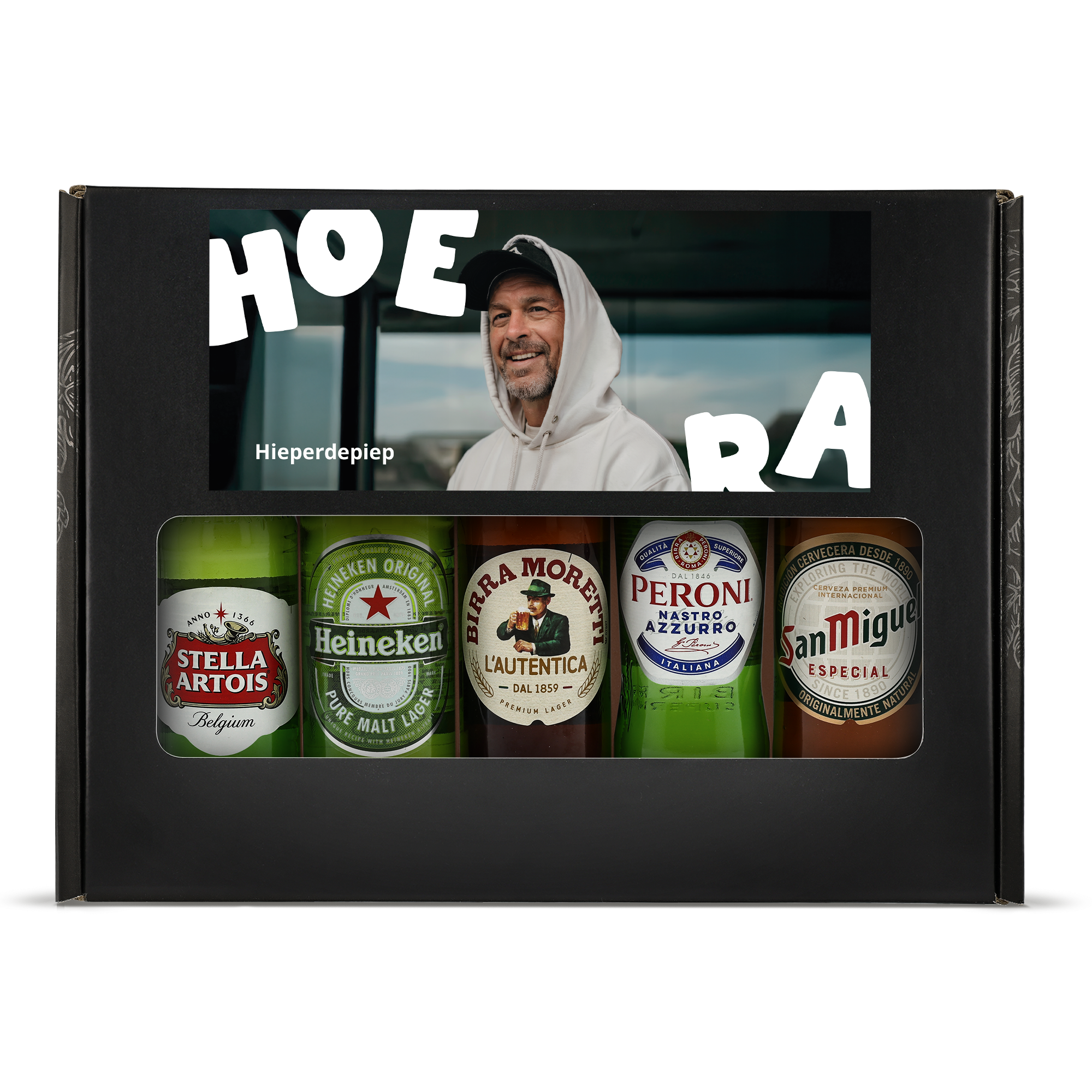 Bierpakket verjaardag met foto en tekst