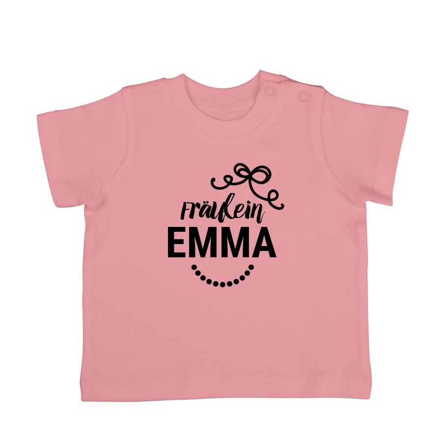 Baby T-Shirt bedrucken- Kurzarm - Babyrosa - 62/68