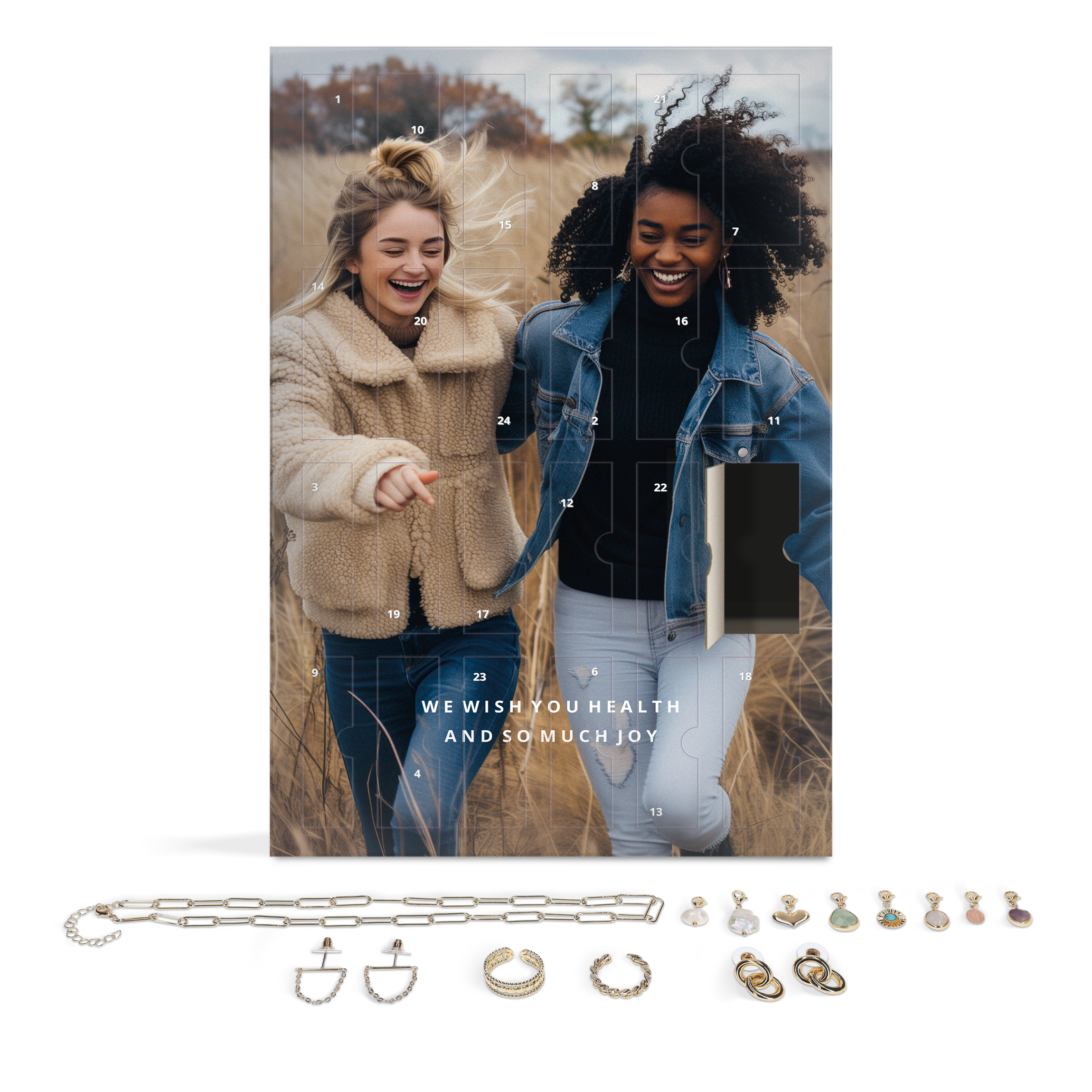 Calendário do Advento personalizado com 24 jóias surpresa