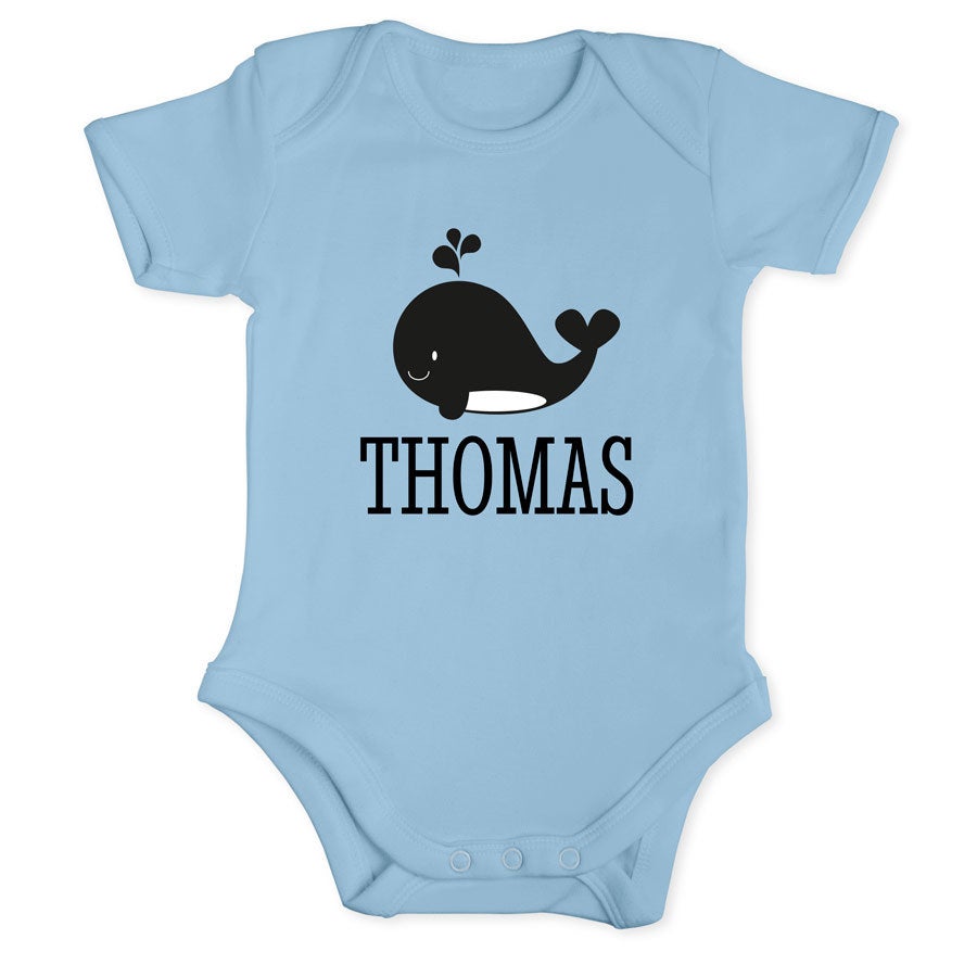 Baby onesie - kort erme - Baby blå - 50/56