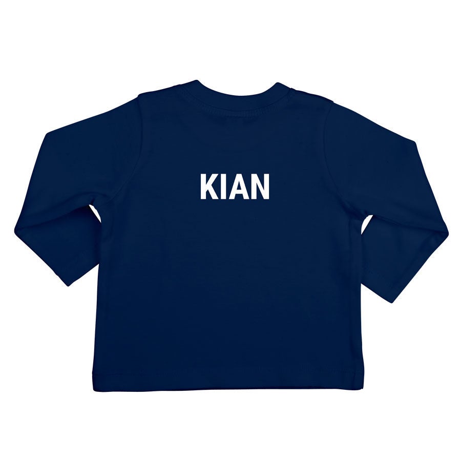 Personalised Baby T-shirt - Long sleeve - Navy - 62/68