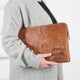 Leather laptop sleeve - Brown - 17 inch