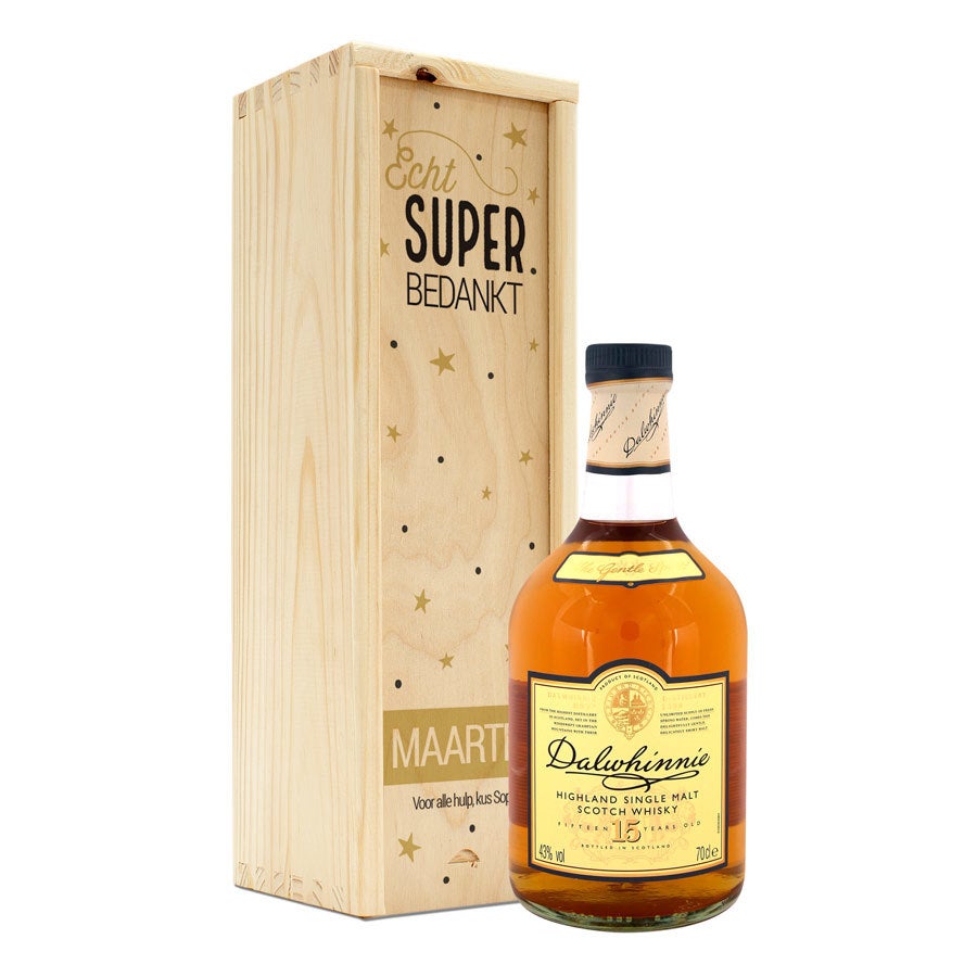 Whisky in bedrukte kist - Dalwhinnie 15 Years