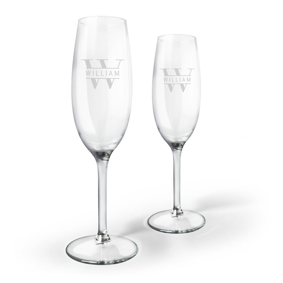 Personalised Moet & Chandon champagne gift set with glasses