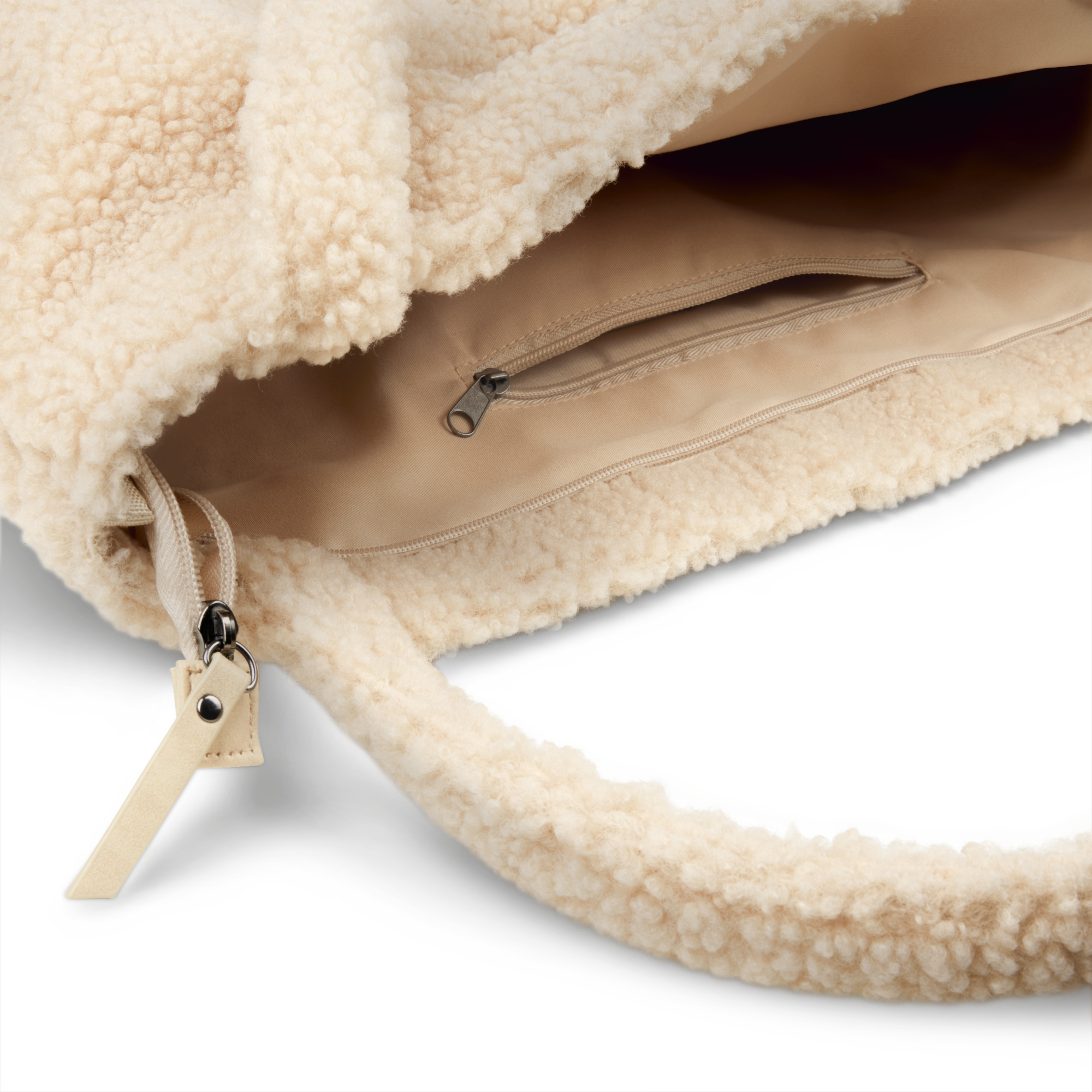 Sac en effet mouton super doux personnalisé avec une doublure et une fermeture éclair