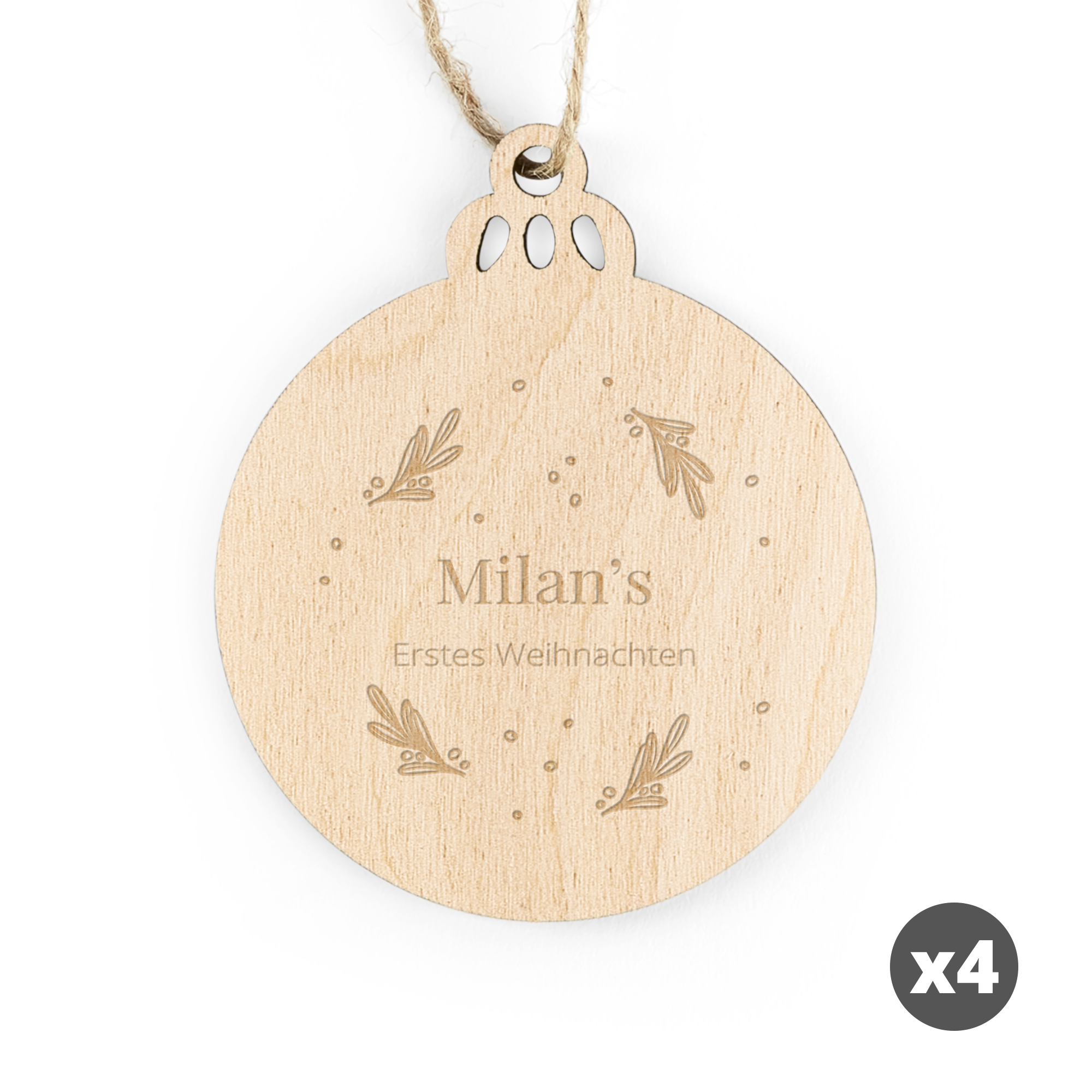 Personalisierter Weihnachtsschmuck Holz