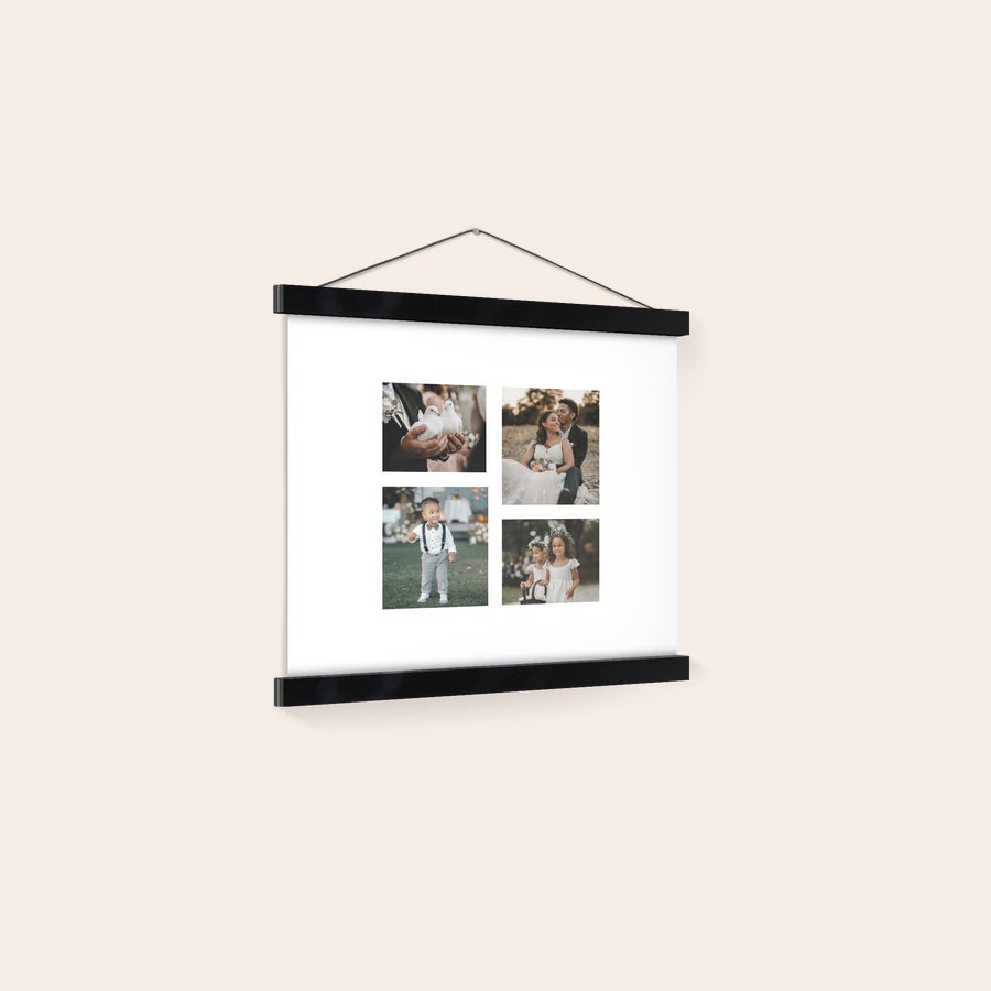 Plakát na míru s držákem na plakát Personalizovaný plakát s fotografií rodiny a magnetickým držákem plakátů