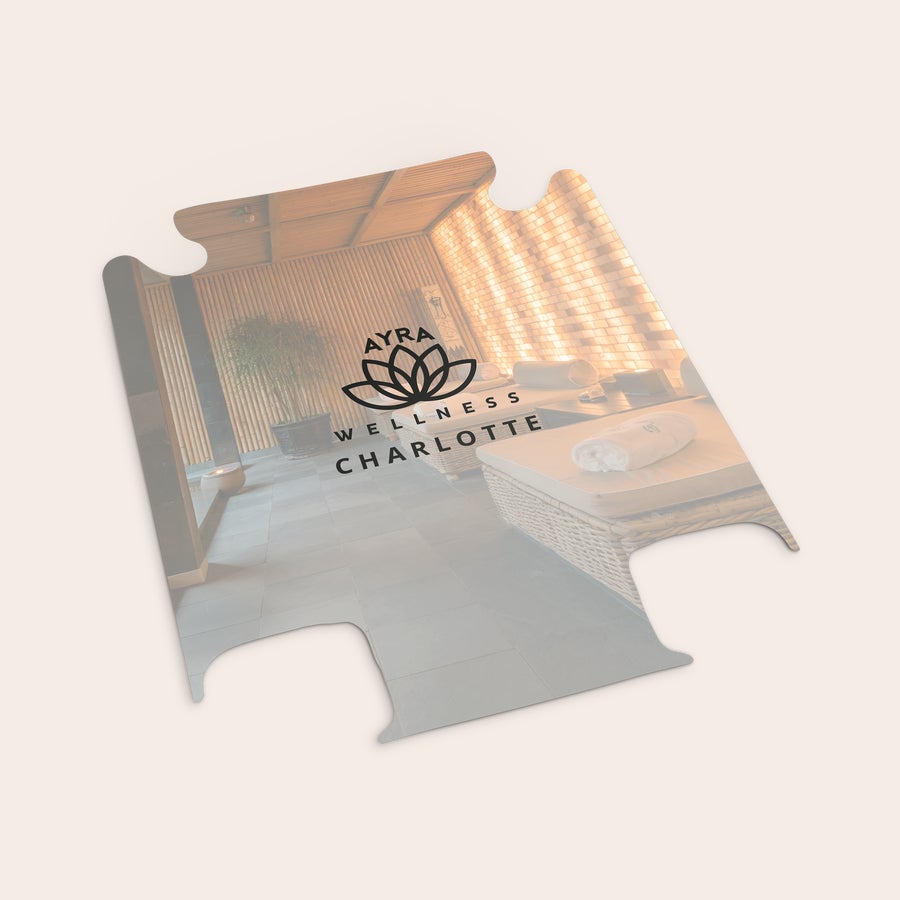 Photo suitcase - Replaceable front Personalised photo suitcase - Replaceable front inlay with an Ayra Wellness Charlotte logo printed on it