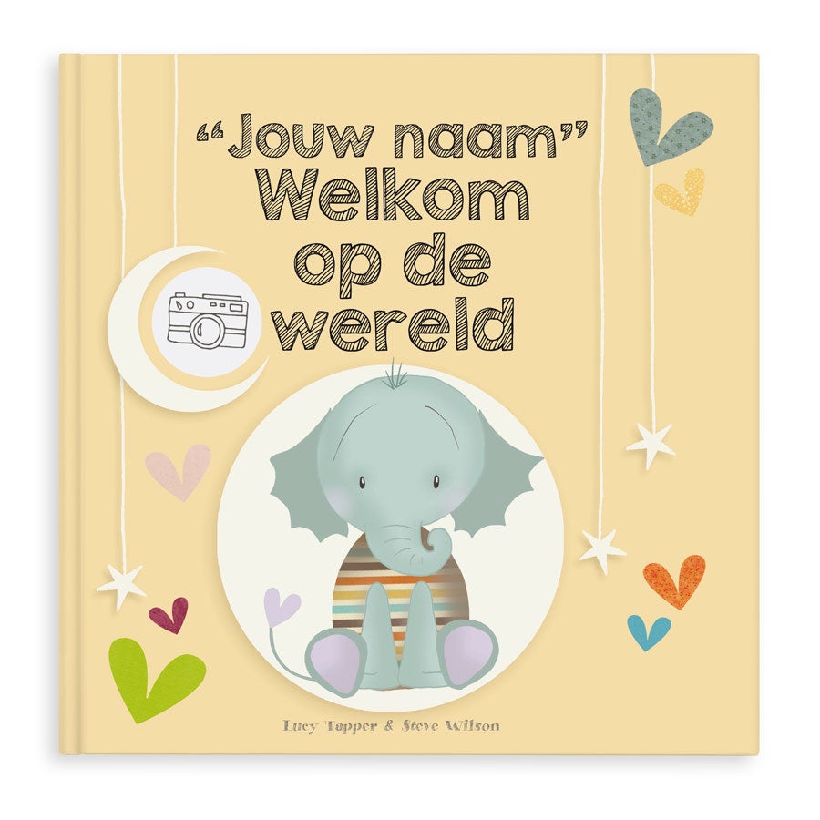 Boek met naam en foto Welkom op de wereld Hardcover