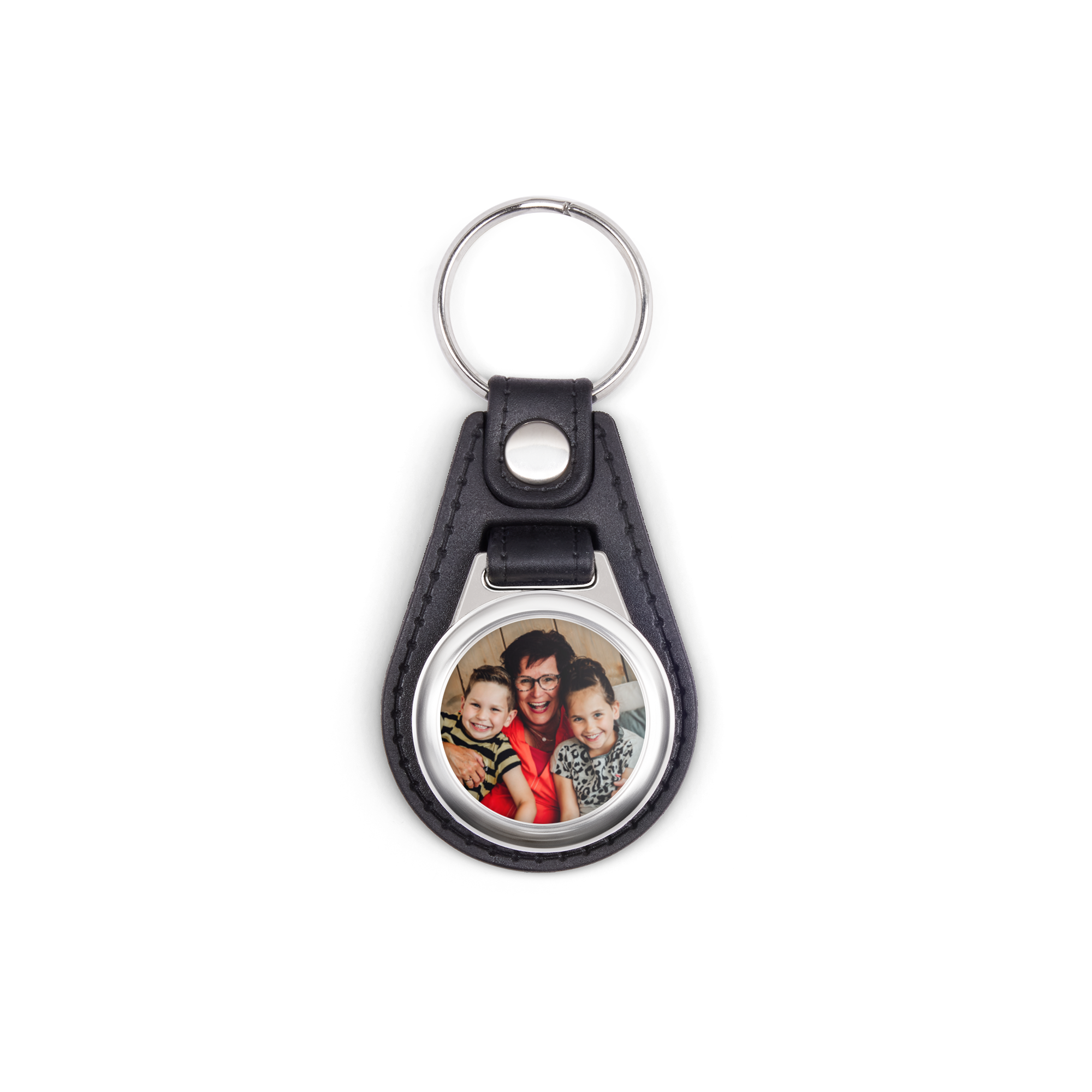 Leather keychain with photo