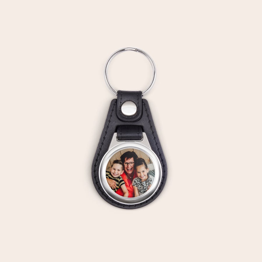 Porte-clés en cuir avec photo Porte-clés en cuir avec photo