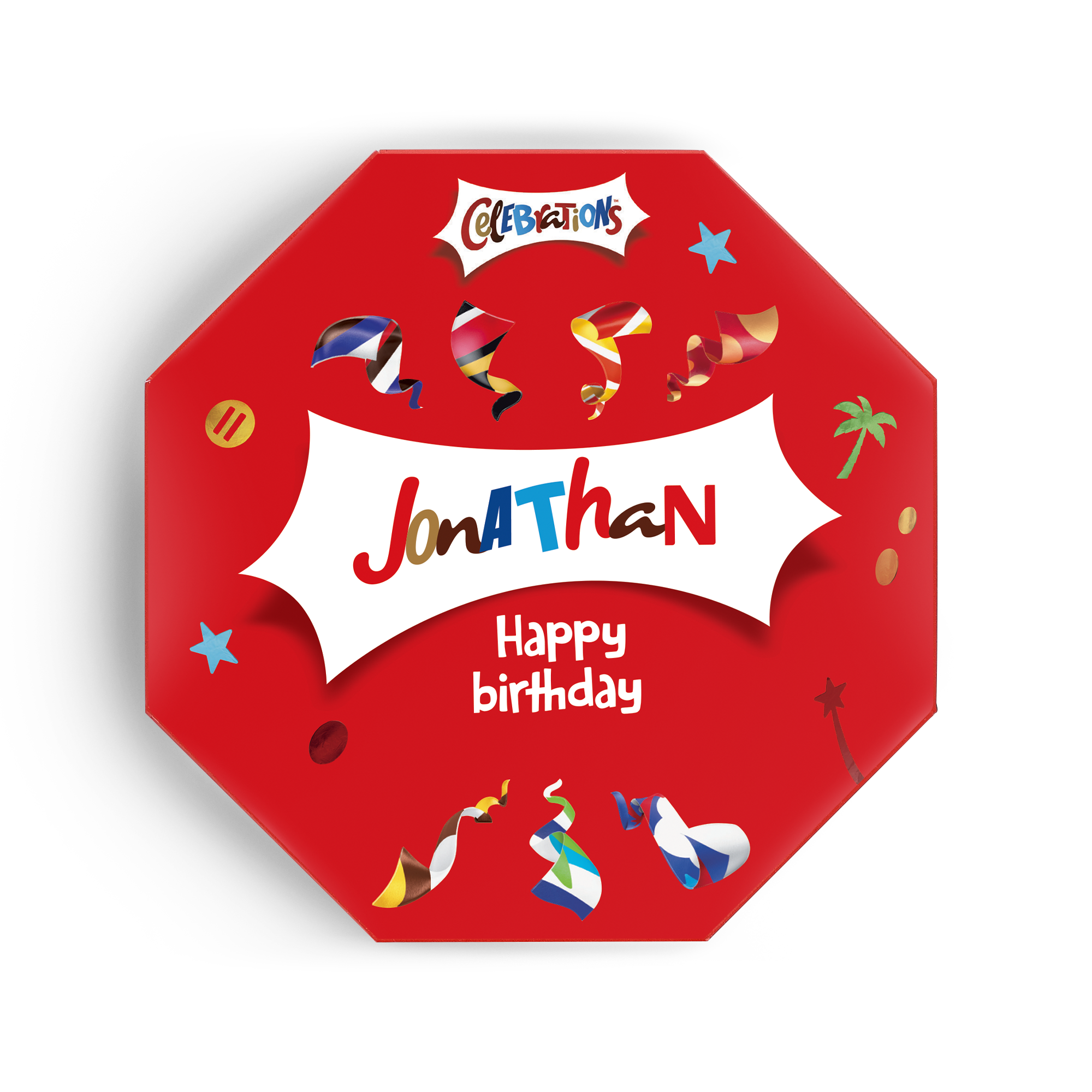 Celebrations box with name