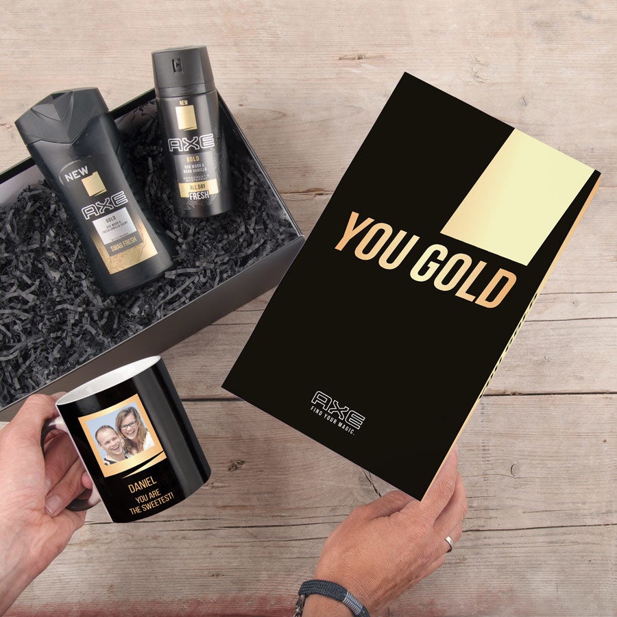 Darilni set za sekiro - Body Wash & Deodorant + Čašica (zlata)