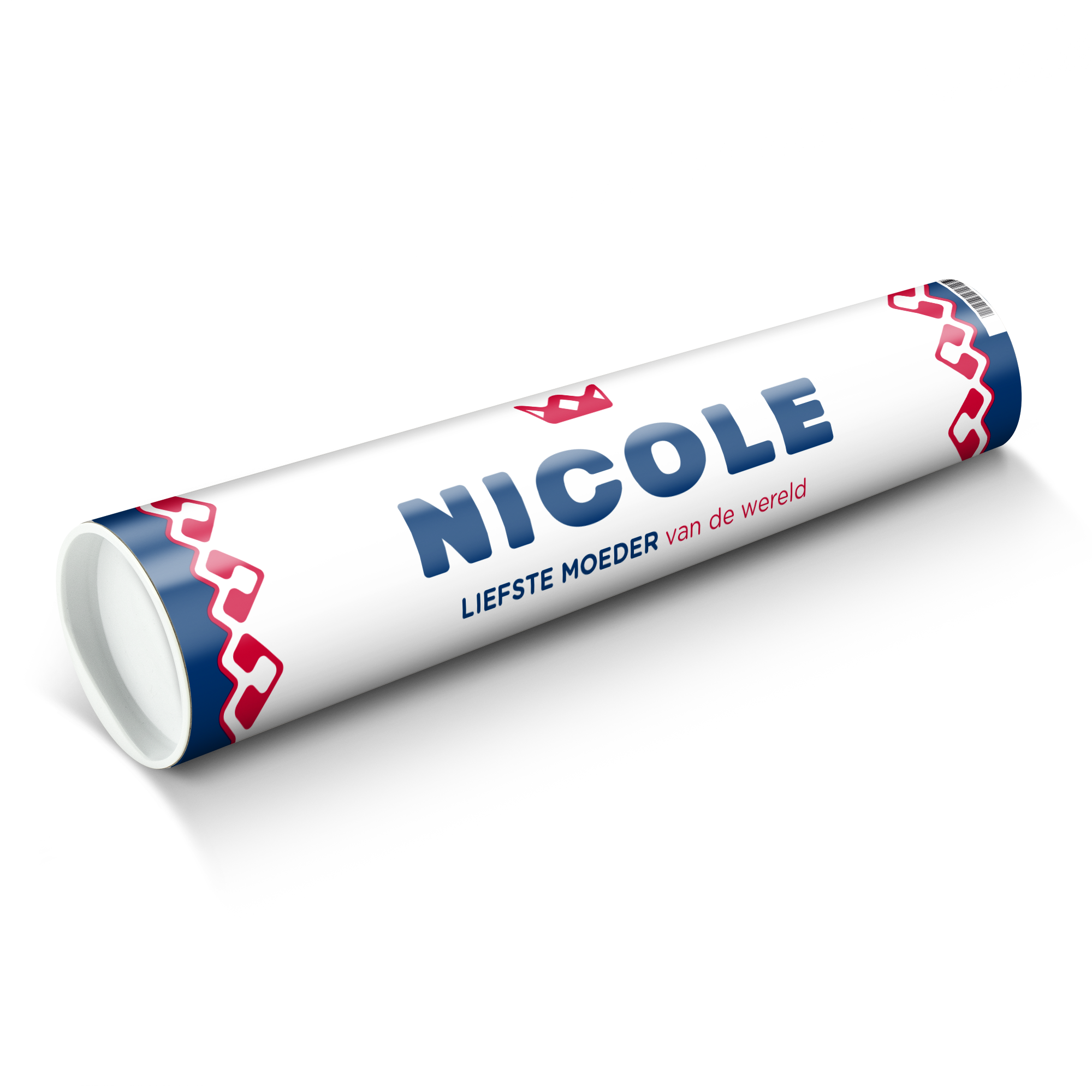 Gepersonaliseerde KING pepermunt XXL rol bedrukt met de naam Nicole en de tekst liefste moeder van de wereld