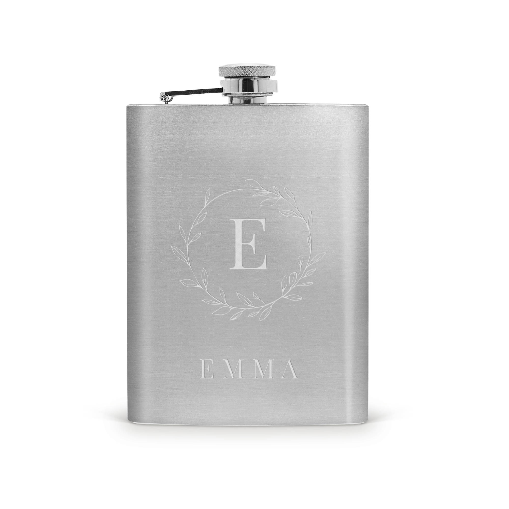 Engraved hip flask