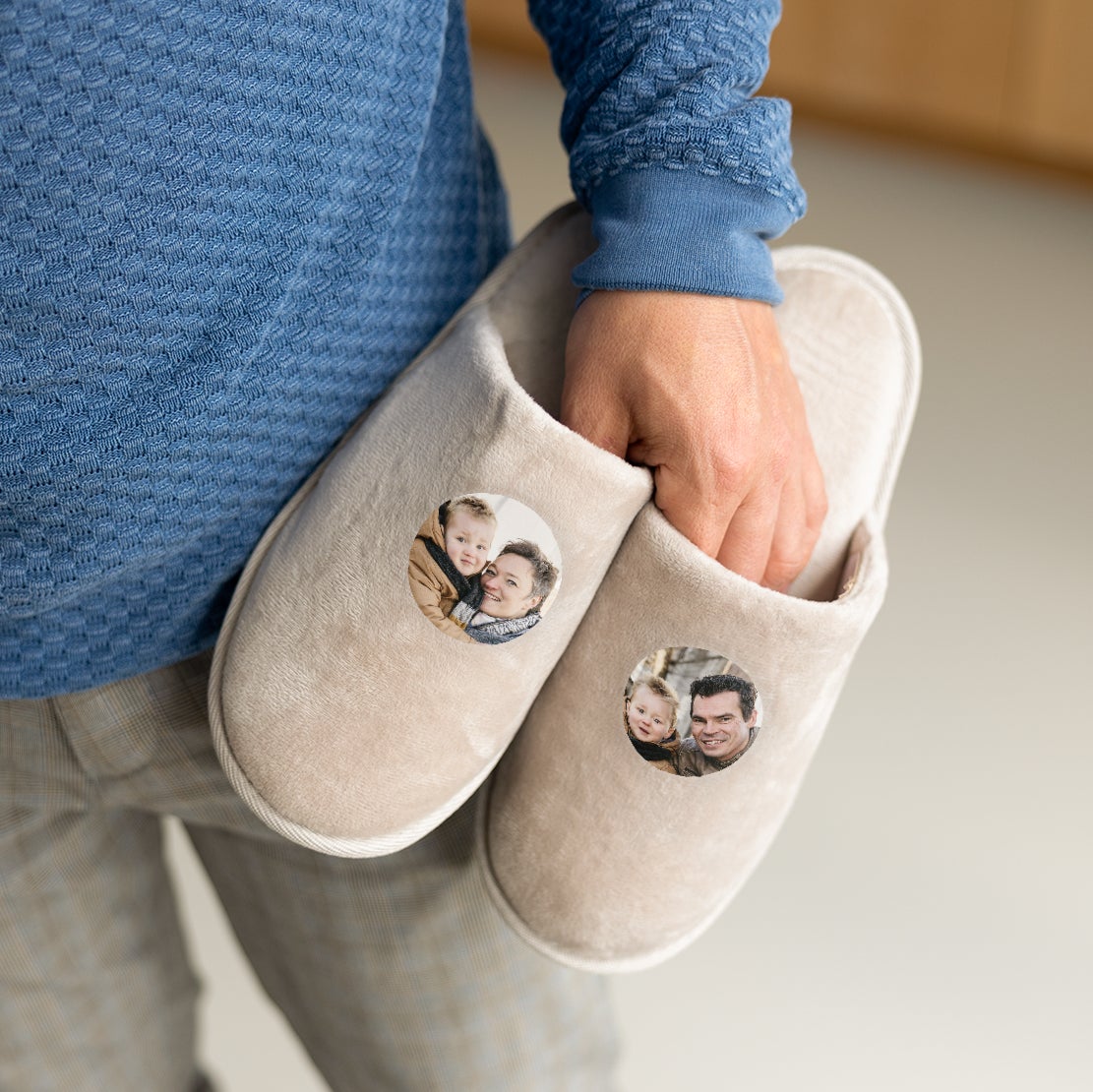 Personalised slippers - Beige - Size 39 - 42