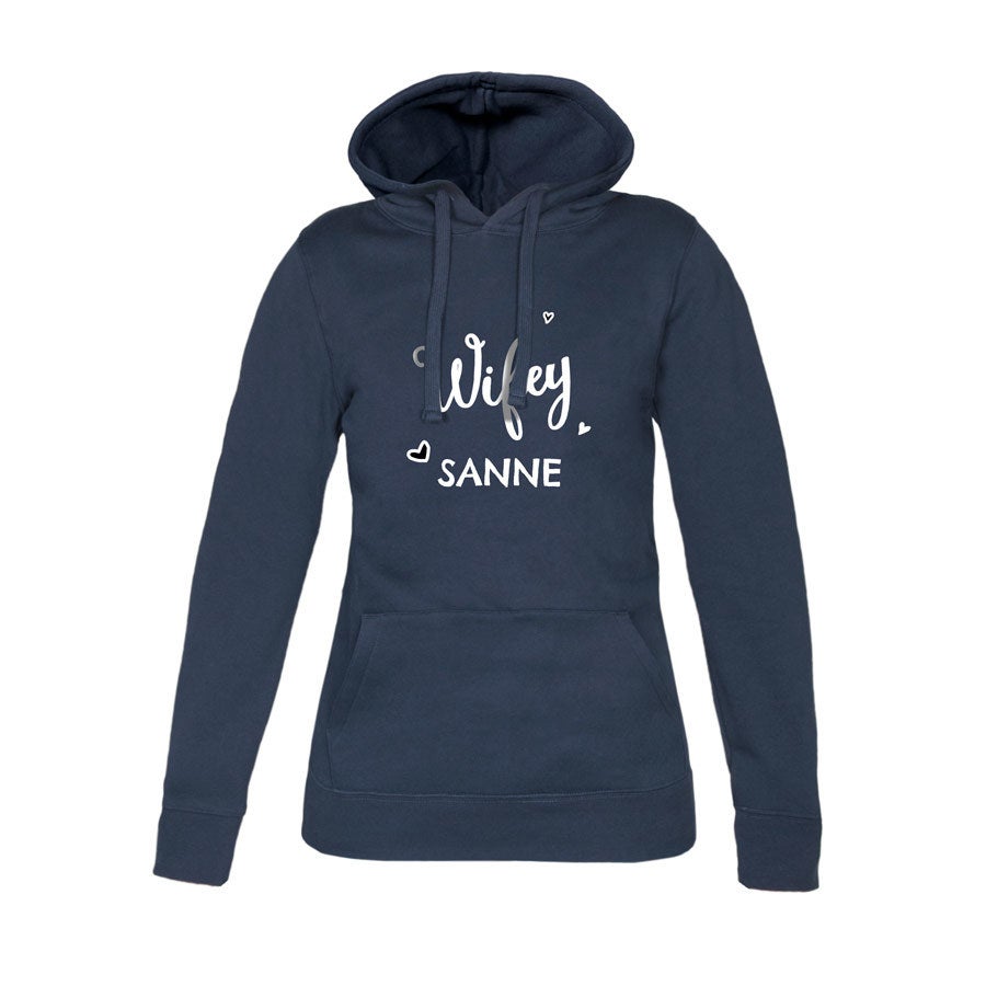 Hoodie voor dames bedrukken - Navy - L