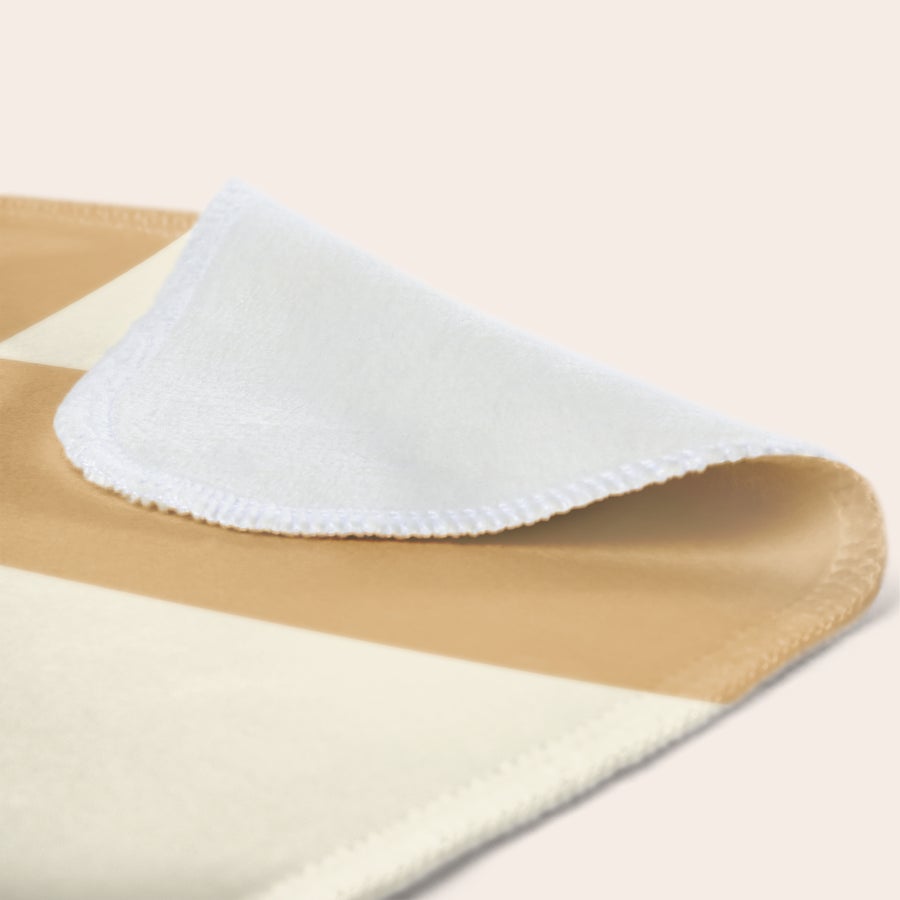 Fleece fotofilt Mjuk beige och vit fleecefilt som gör din soffa supermysig, anpassningsbar med eget foto eller design