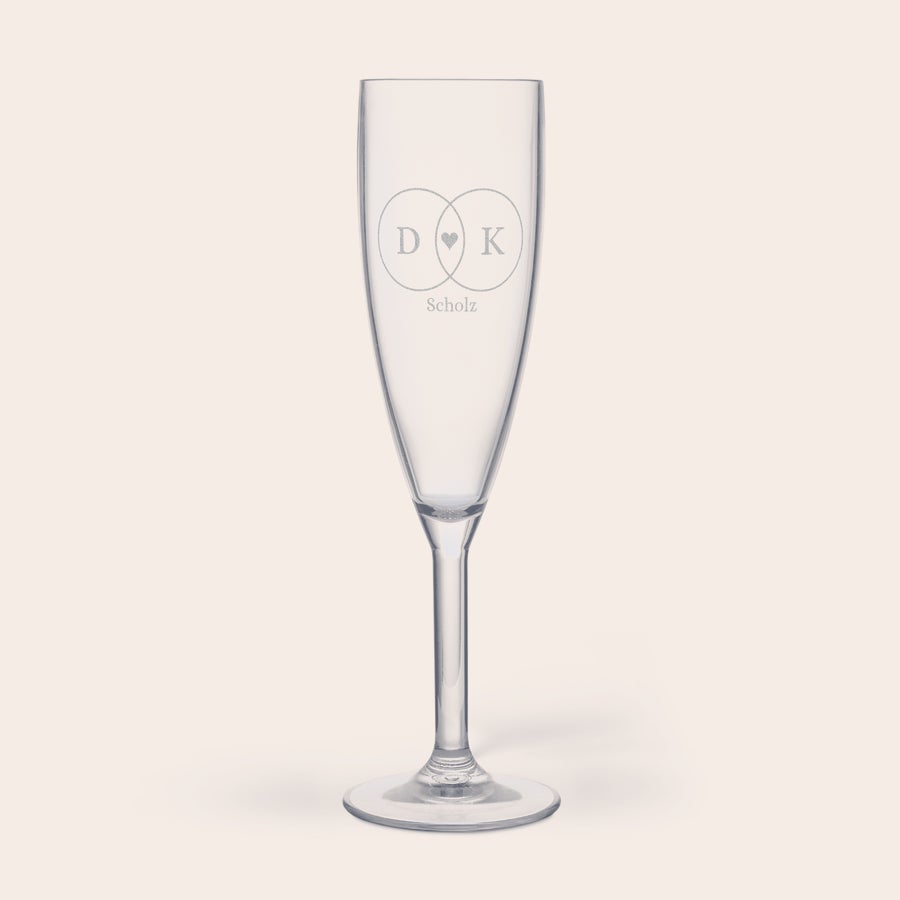 Personalisiertes Sektglas aus Kunststoff