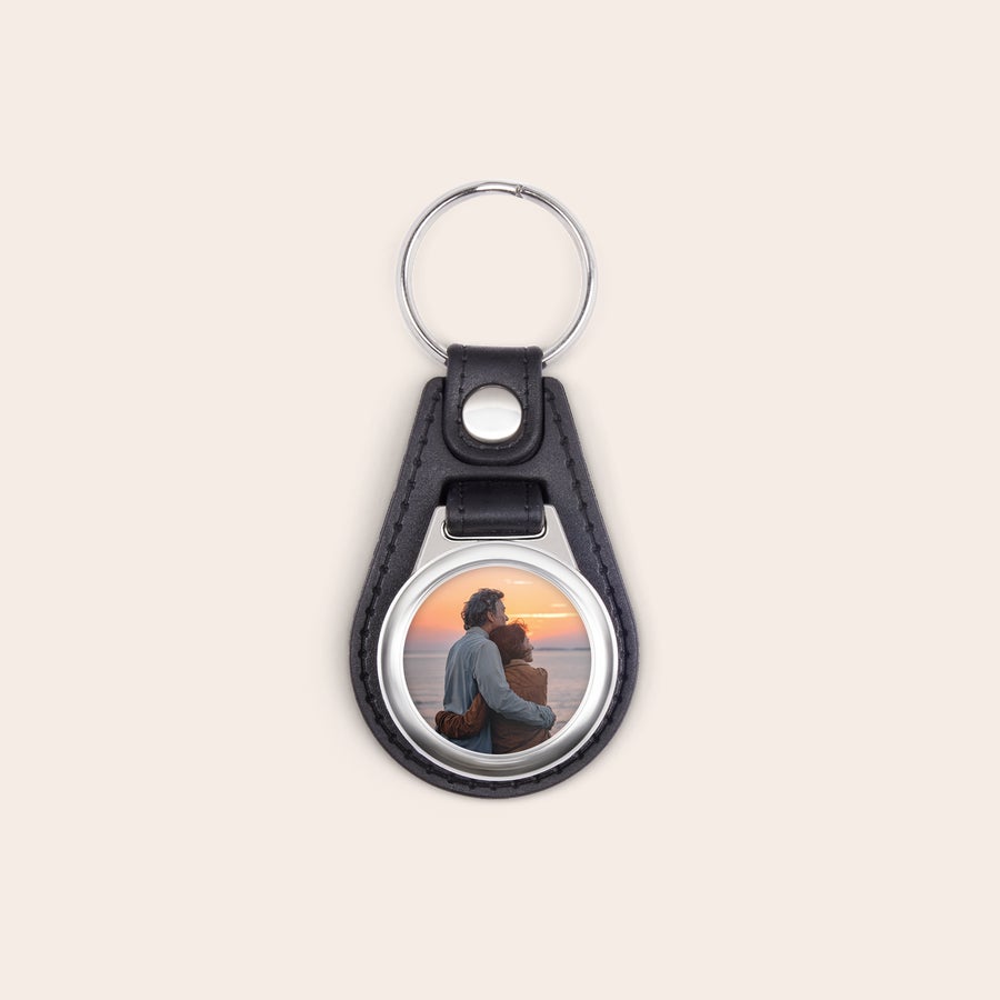 Porte-clés en cuir avec photo Porte-clés en cuir avec photo