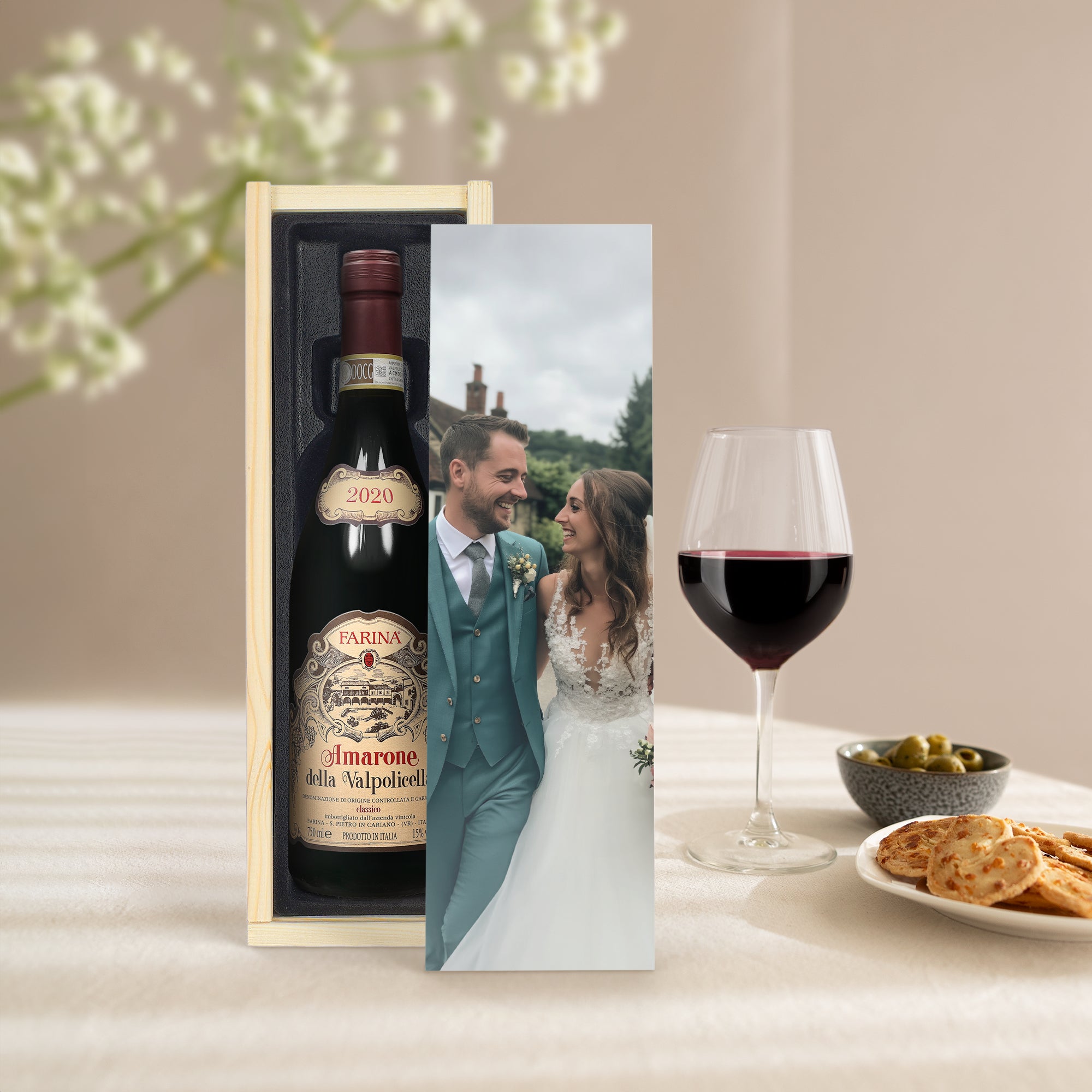 Wino w personalizowanej skrzynce - Farina Amarone della Valpolicella