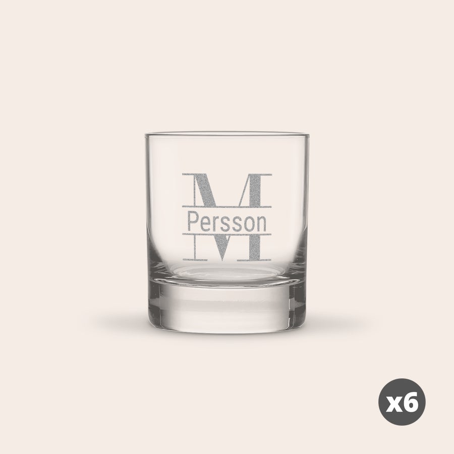 Graverat tumblerglas  - 6 Graverat tumblerglas  - 6