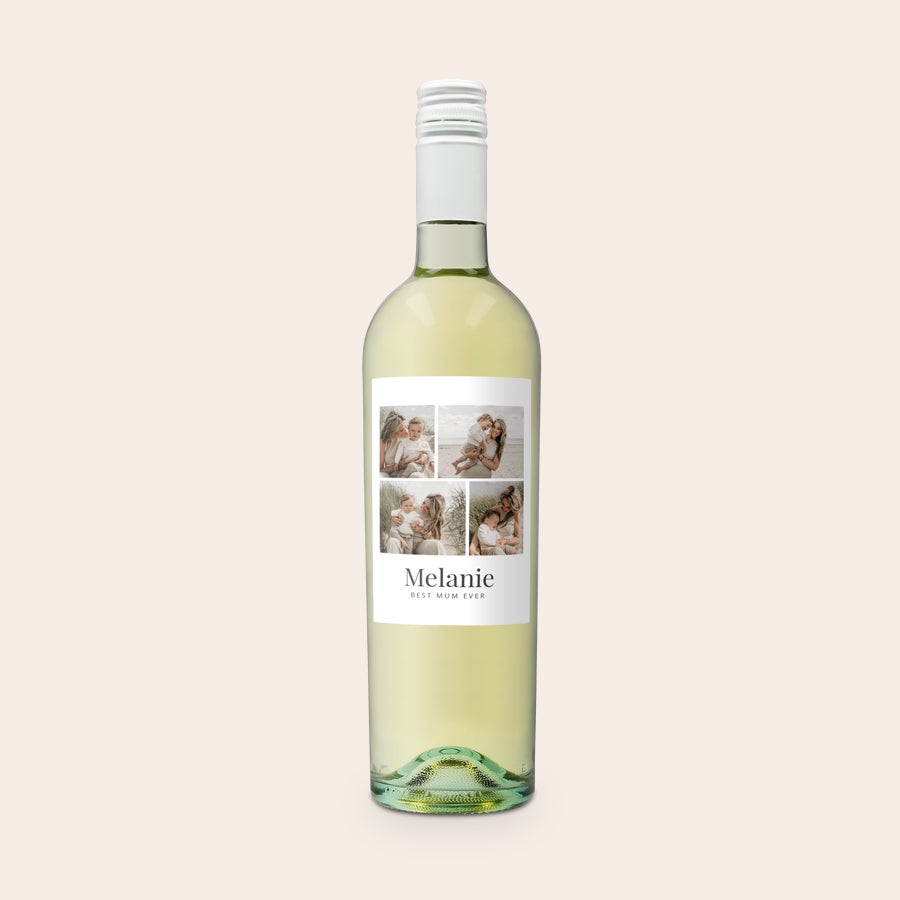 Vino Riondo Pinot Grigio Personalizzato Regala un Vino Riondo Pinot Grigio con etichetta personalizzata stampata con foto e testo Melanie Best Mum Ever