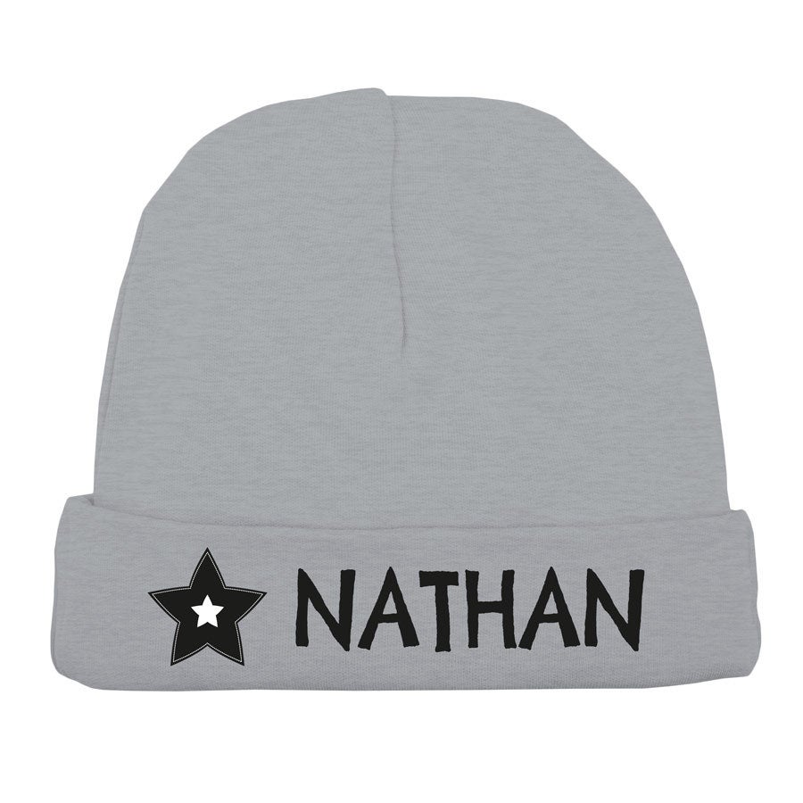 Personalised Baby Beanie - Grey