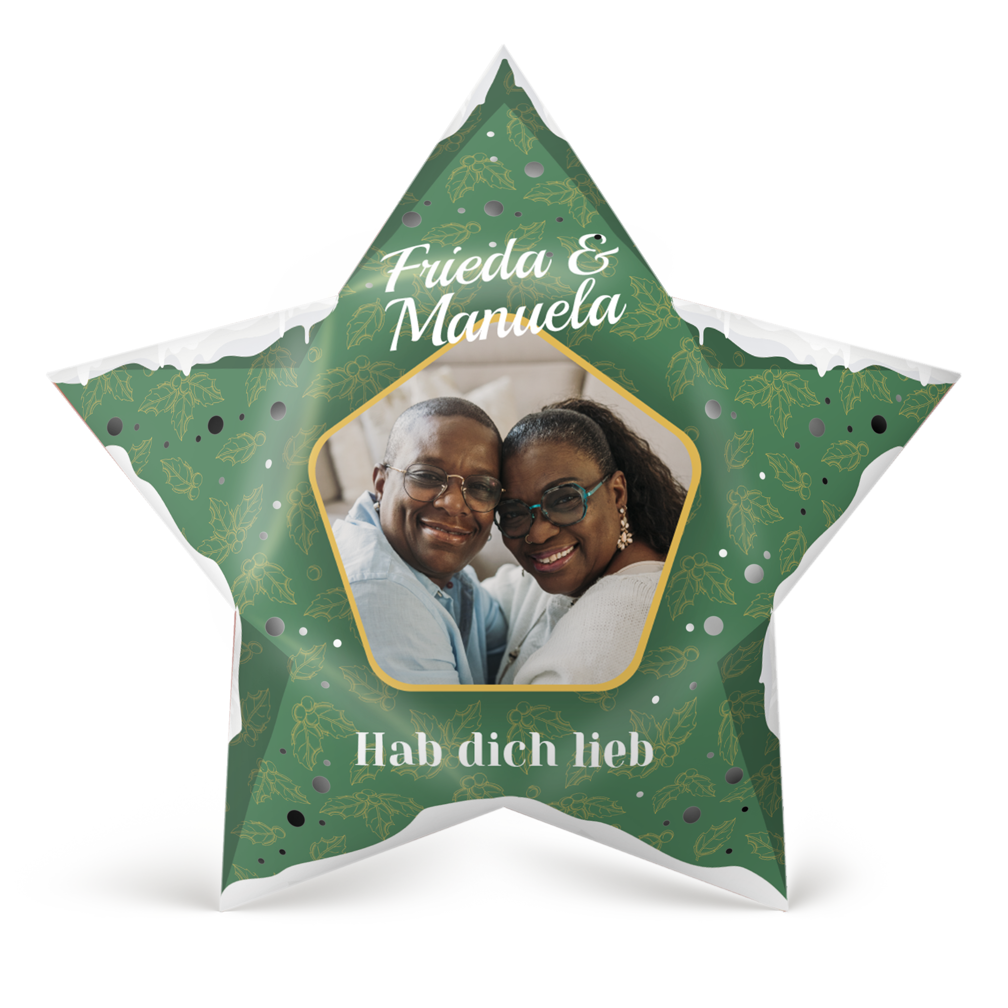 Personalisierter Papier-Weihnachtsstern zum Selbermachen – 42,5 cm – mit Licht