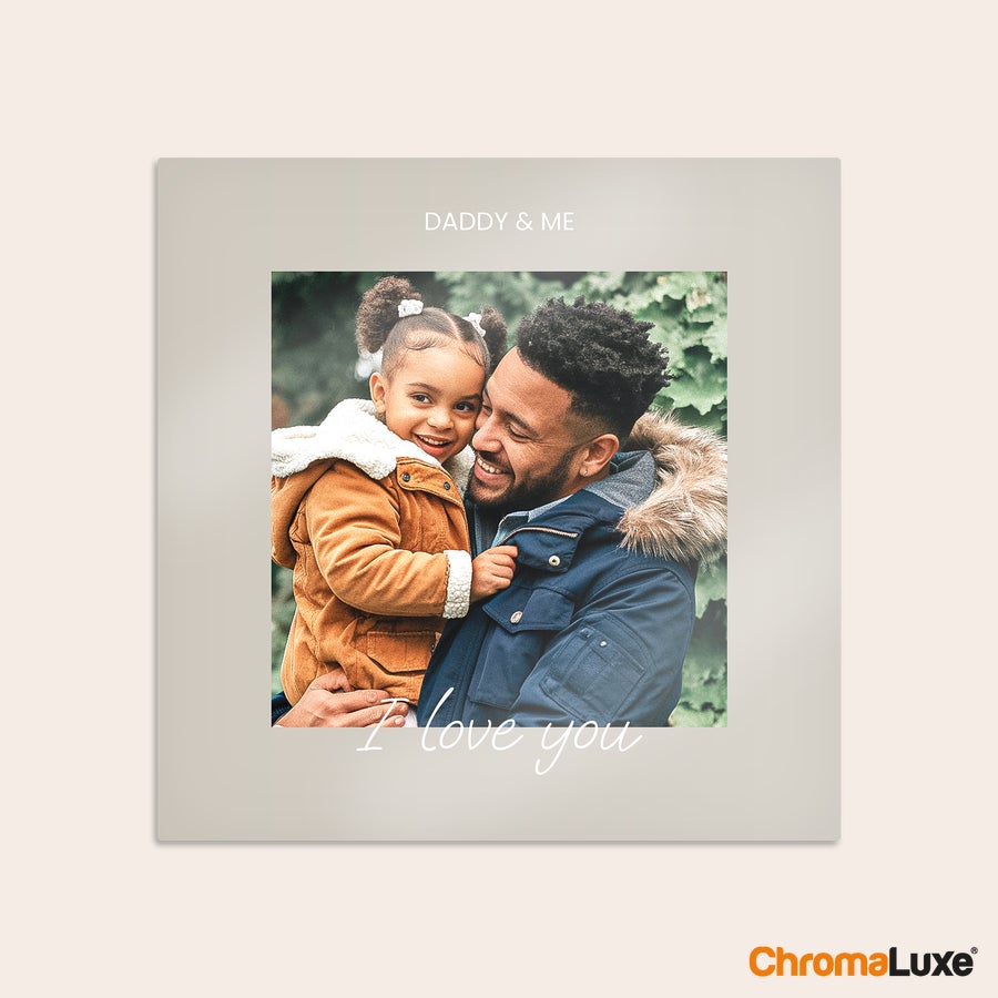 Instagram photo collage Personalized Instagram photo collage on aluminum printed with a Daddy & Me photo and "I love you" text